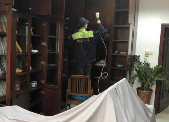 南寧市財(cái)政綜合樓辦公室除甲醛施工案例
